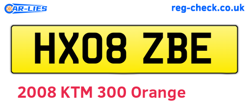 HX08ZBE are the vehicle registration plates.