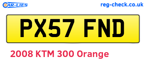 PX57FND are the vehicle registration plates.