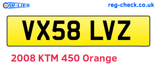 VX58LVZ are the vehicle registration plates.