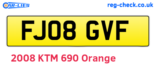 FJ08GVF are the vehicle registration plates.
