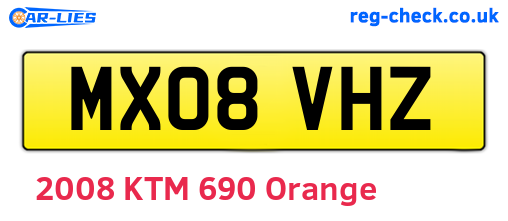 MX08VHZ are the vehicle registration plates.