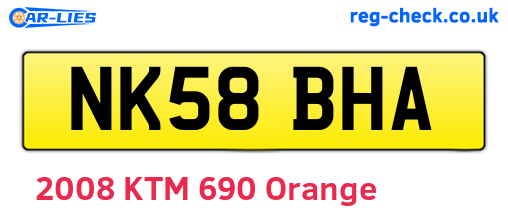 NK58BHA are the vehicle registration plates.