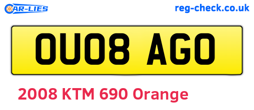 OU08AGO are the vehicle registration plates.