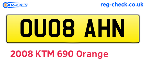 OU08AHN are the vehicle registration plates.