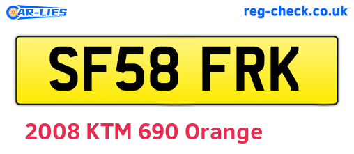 SF58FRK are the vehicle registration plates.