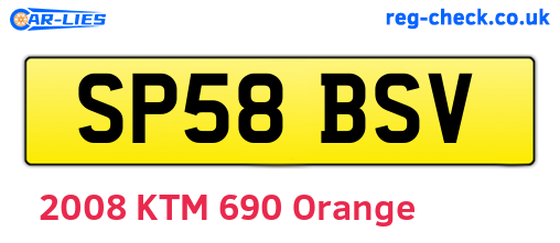 SP58BSV are the vehicle registration plates.