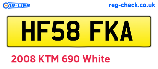 HF58FKA are the vehicle registration plates.