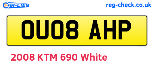 OU08AHP are the vehicle registration plates.