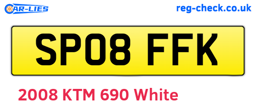 SP08FFK are the vehicle registration plates.