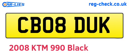 CB08DUK are the vehicle registration plates.
