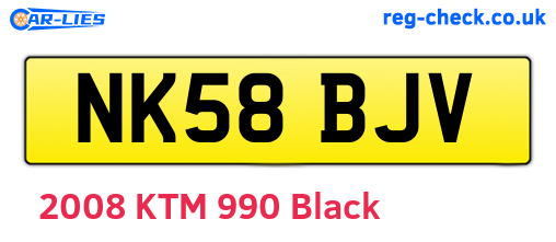 NK58BJV are the vehicle registration plates.