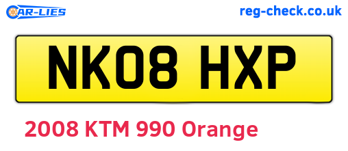 NK08HXP are the vehicle registration plates.