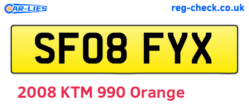 SF08FYX are the vehicle registration plates.