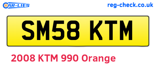 SM58KTM are the vehicle registration plates.