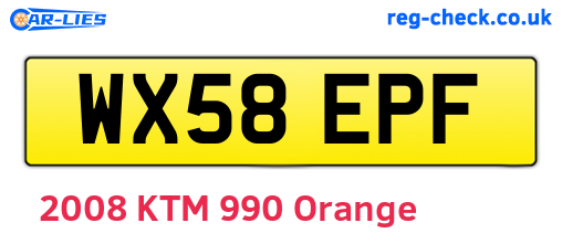 WX58EPF are the vehicle registration plates.