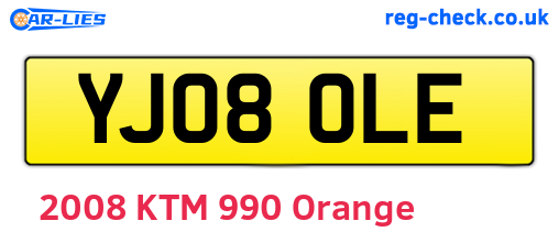 YJ08OLE are the vehicle registration plates.