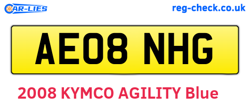 AE08NHG are the vehicle registration plates.