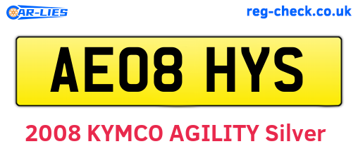 AE08HYS are the vehicle registration plates.