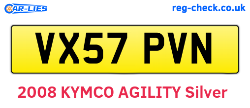 VX57PVN are the vehicle registration plates.
