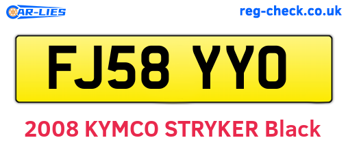 FJ58YYO are the vehicle registration plates.