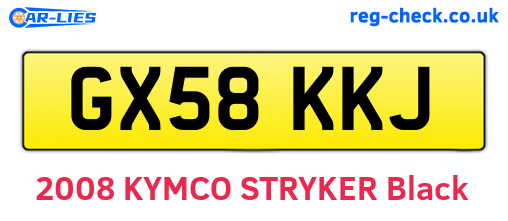 GX58KKJ are the vehicle registration plates.