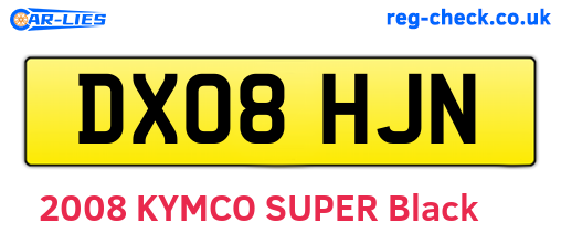 DX08HJN are the vehicle registration plates.