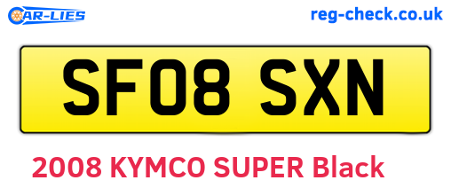 SF08SXN are the vehicle registration plates.