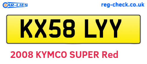 KX58LYY are the vehicle registration plates.
