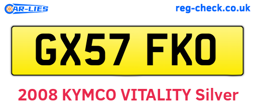 GX57FKO are the vehicle registration plates.