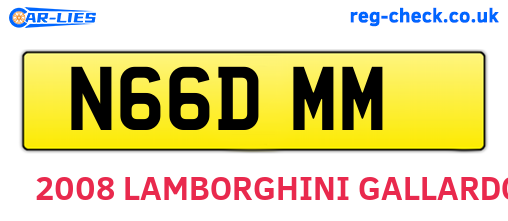 N66DMM are the vehicle registration plates.