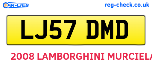 LJ57DMD are the vehicle registration plates.