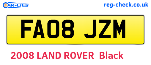 FA08JZM are the vehicle registration plates.