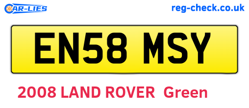EN58MSY are the vehicle registration plates.