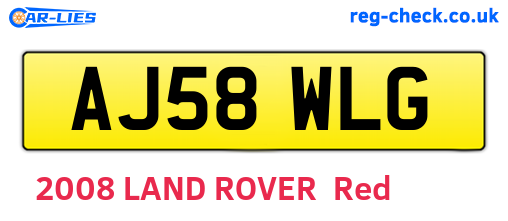 AJ58WLG are the vehicle registration plates.