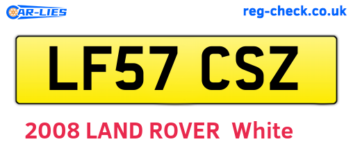 LF57CSZ are the vehicle registration plates.