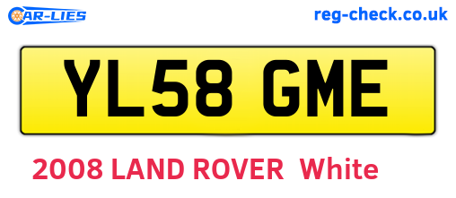YL58GME are the vehicle registration plates.