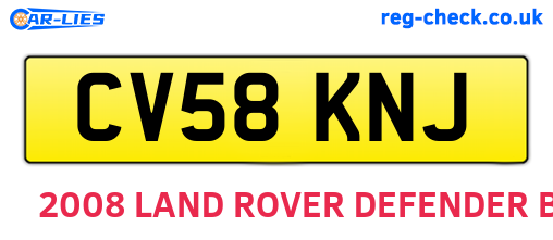CV58KNJ are the vehicle registration plates.