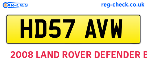 HD57AVW are the vehicle registration plates.
