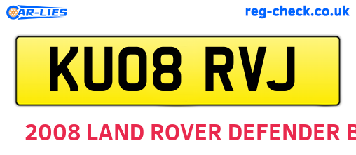 KU08RVJ are the vehicle registration plates.