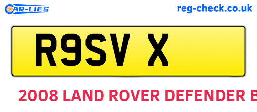 R9SVX are the vehicle registration plates.