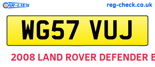 WG57VUJ are the vehicle registration plates.