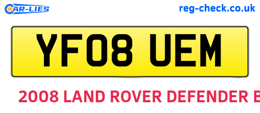 YF08UEM are the vehicle registration plates.