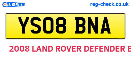 YS08BNA are the vehicle registration plates.
