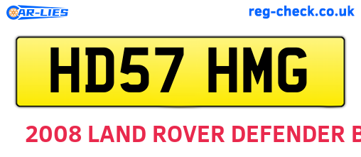 HD57HMG are the vehicle registration plates.
