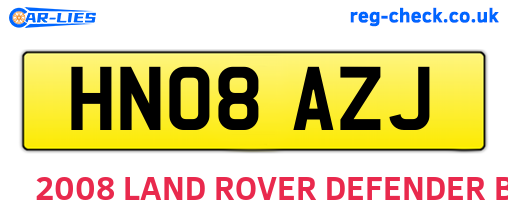 HN08AZJ are the vehicle registration plates.