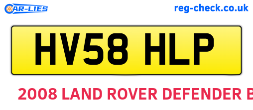 HV58HLP are the vehicle registration plates.