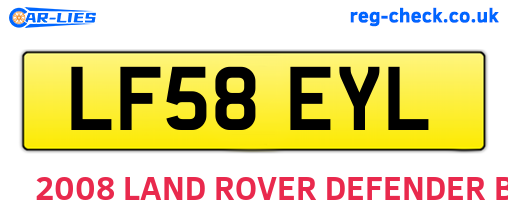 LF58EYL are the vehicle registration plates.
