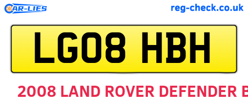 LG08HBH are the vehicle registration plates.