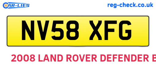 NV58XFG are the vehicle registration plates.