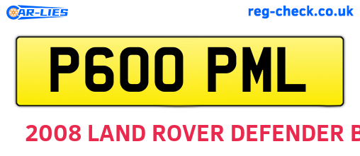 P600PML are the vehicle registration plates.